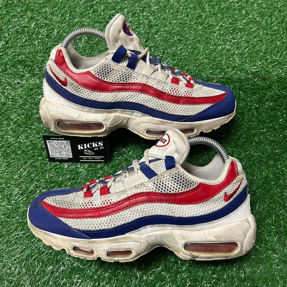 Nike Air Max 95 USA White Deep Royal Blue Gym Red Size 7.5 (CJ9926-100)